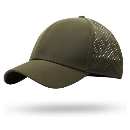 Buneria Men’s Quick-Dry Baseball Cap Breathable Mesh Golf Hat with Adjustable Snapback – Olive Green